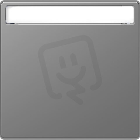 Klapka, Merten System D, s popisovým polem, stainless steel, plast MEG3360-6036