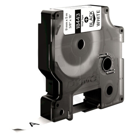 S0718580 18443 DYMO páska RHINOVinylová šíře 9mm,černý tisk na bílé pásce