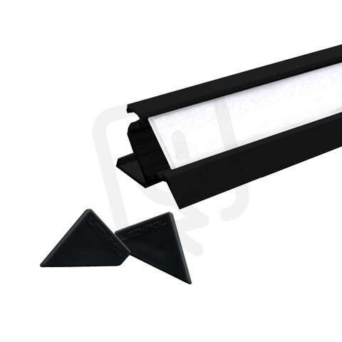 Rohový profil pro LED pásky ORO PROFIL UNI COR BLACK 2M S SET LED-POL ORO32030