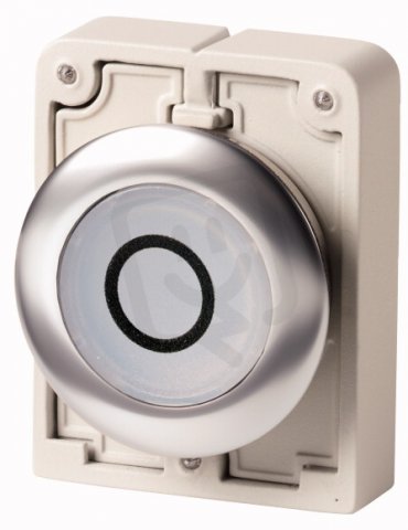 Eaton M30I-FDL-W-X0 Prosvětlená ovládací hlavice, bez aret, kroužek nerez,O bílá
