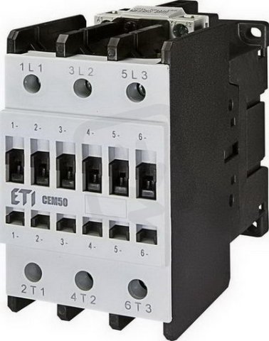 Motorový stykač CEM50.11-230V-50/60Hz, 3p, 3xNO+1xNO+NC,80A/50A ETI 004648133