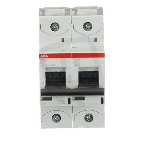 S802S-D32 jistič 2p char. D 32A s klecovou svorkou Icu 50kA ABB 2CCS862001R0321
