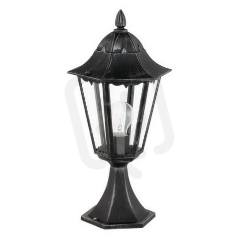 Stojanové svítidlo NAVEDO SOCKEL černá/stříbrná patina 60W IP44 EGLO 93462
