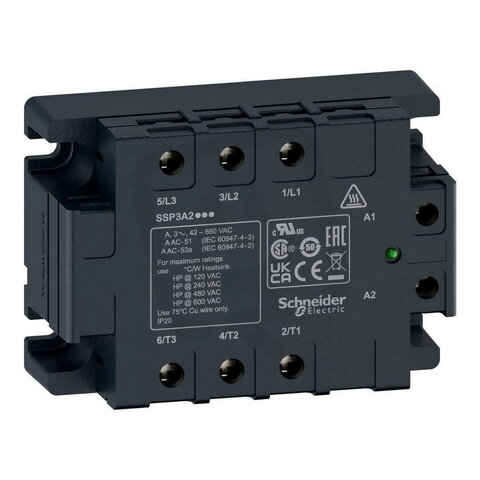 3fázové SSR 530 V AC 25 A 24 V DC, chladící podložka SCHNEIDER SSP3A225BDT