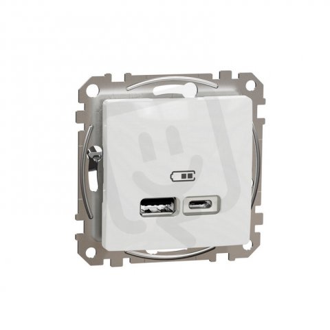 Sedna D/E Dvojitá USB A+C nabíječka 2.4A, Bílá SCHNEIDER SDD111402