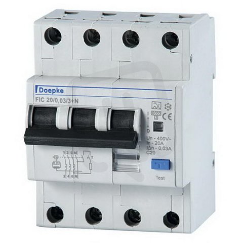 Kombinovaný chránič FIC 32/0,03/3+N-A 3+NP 32A 0.03A char.C DOEPKE 09955127