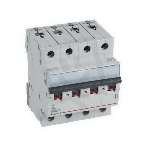 TX3 JISTIČ, 4 PÓLOVÝ, CHAR. B, 6A 10000A LEGRAND 404151