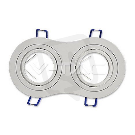 2 x GU10 Housing Round White,  VT-783
