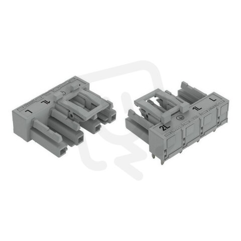 Zásuvka na desky plošných spojů, úhlové, 4pól., šedá
