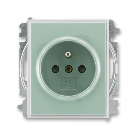 ABB ELEMENT Zásuvka chráněná s clonkami agáve/ledová bílá 5519E-A02357 22