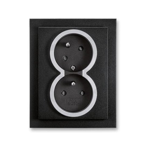Dvojzásuvka s natočenou dutinou 5513M-C02357 74 onyx/titanová Neo ABB