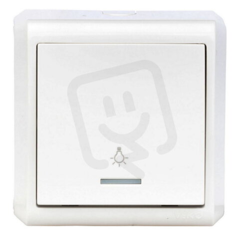 Nástěnný ovladač (tlačítko)0/1, signálka, šroub., IP20, bílý SCHRACK EV310005--
