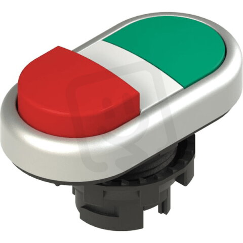 Dvojité tlačítko d22mm, plast, chrom, IP67 PIZZATO E21PDSC90423