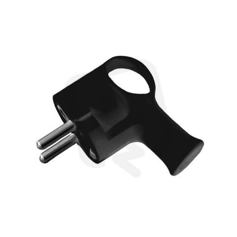 Úhlová vidlice WT-40 s ouškem s uzemněním unischuko, černá ELGOTECH