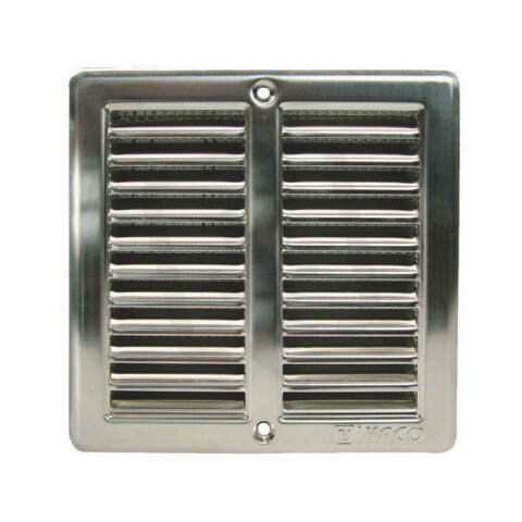 Mřížka větrací nerezová s rámečkem a síťovinou 200x200 mm HACO HC0707