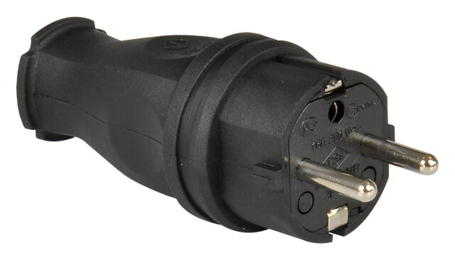 Pryžová vidlice 1x16A/IP44 TP ELECTRIC 116-VG