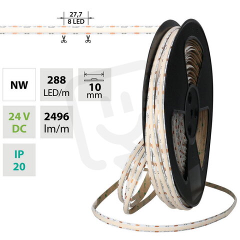 LED pásek COB NW, 288LED/m, 19,2W/m, DC