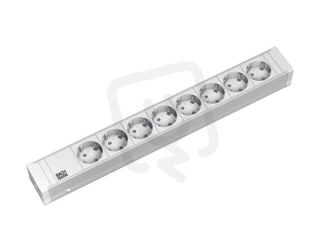 Bachman 333.001 19'' 1,5U 8xCEE7/3, white power, 2,0m, CEE7/7