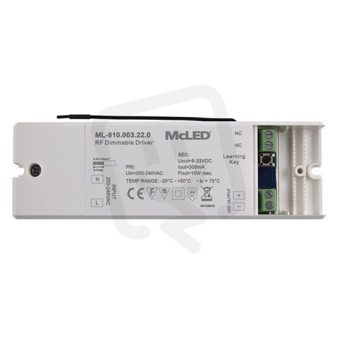 RF 10W Stmívatelný driver 300mA MCLED ML-910.003.22.0
