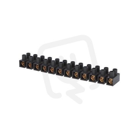 Svorkovnice přístrojová E-KL 3 12x16mm2 T85 PP černá mosazná hranatá 76A/400V