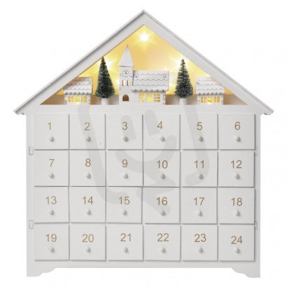 LED adventní kalendář, 35x30cm, 2x AA, vnitřní, teplá bílá Emos