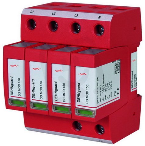 Svodič přepětí DEHNguard M 4-pólový pro TN-S systémy 952408
