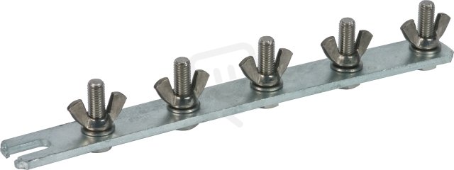 Uzemňovací sběrnice FeZn L 290mm pro 5 uzemňovacích vodičů, šrouby M10x36