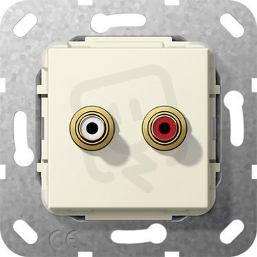 Cinch audio bílý Krátký kabel vložka krémově bílá GIRA 563301