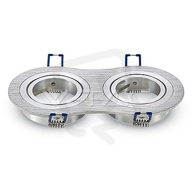 2 x GU10 Housing Round Aluminum Brush,