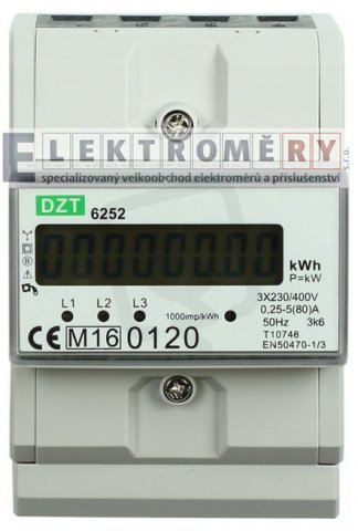 Elektroměry E371 DZT6252 0,25 - 80A MID