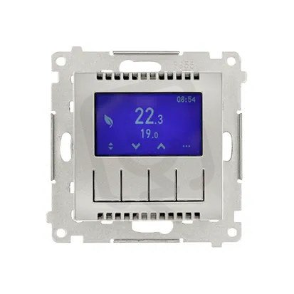 Termostat programovatelný, vč. čidla, stříbrná, matná, metalizované DETD1A.01/43