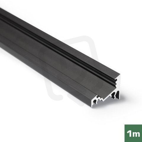 AL profil FKU60 BC/UX pro LED, bez plexi, 1m, černý elox FK TECHNICS 4739326