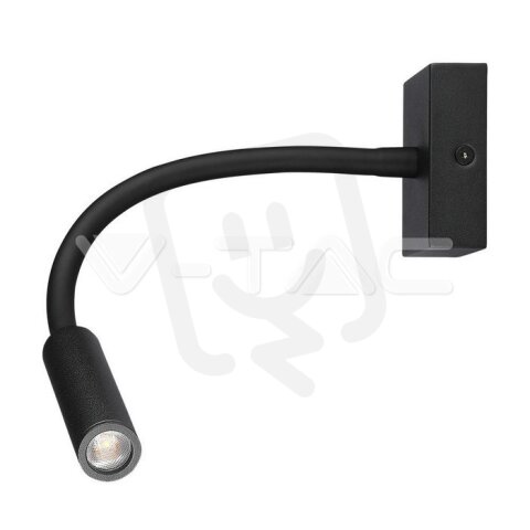 3W LED Bedside Light Black 3000K , VT-2903 V-TAC SKU1485