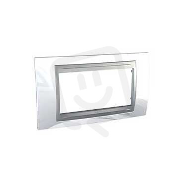 Unica Top Krycí rámeček čtyřmodulový, White/Aluminium SCHNEIDER MGU66.104.092