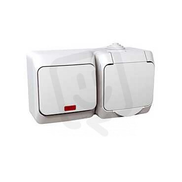 Schneider WDE000505 Zásuvka VDE 230V 16A a přepínač střídavý s orient.kontrolkoU