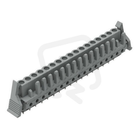 Pružinová svorkovnice THT rovná 5 mm šedá 17pól. WAGO 232-147/039-000