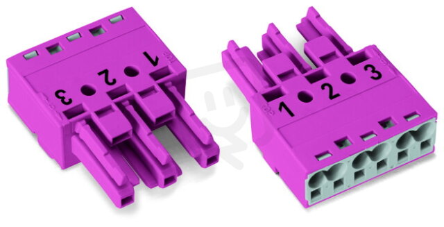 Zdířka 3pól. Kód. B Růžová WAGO 770-283/081-000