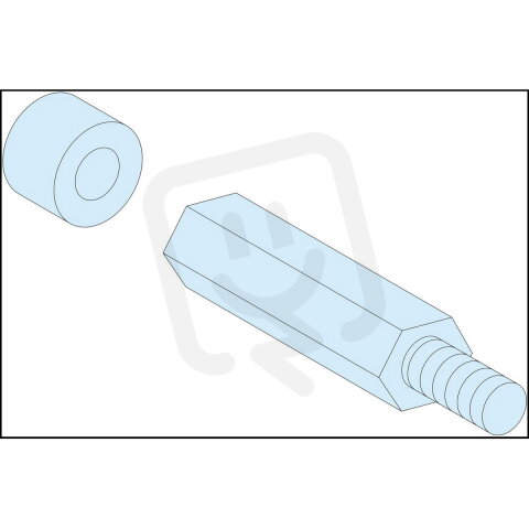 4 šestiboké distanční kusy M8 V=40+10mm SCHNEIDER LVS03199