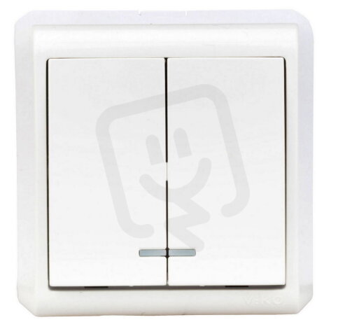 Nástěnný spínač č.5, signálka, šroubové svorky, IP20, bílý SCHRACK EV310009--