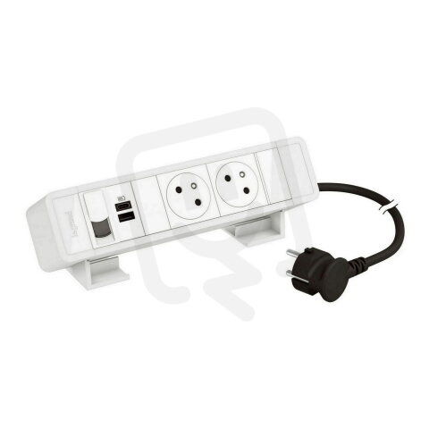 ONDESK 2X2PT USB AC RJ45 C6 FTP BÍLÁ