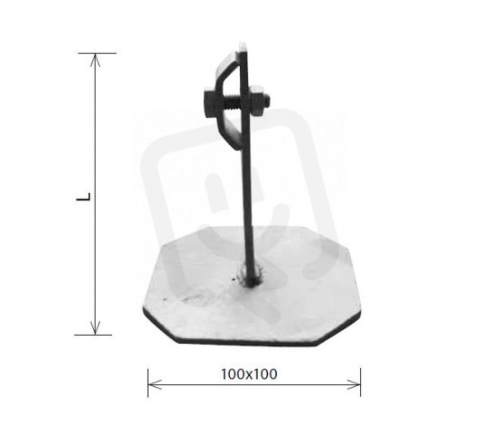 Podpěra vedení na ploché střechy PV 21 nalepovací ocel/M8 L100mm Kovoblesk 20947