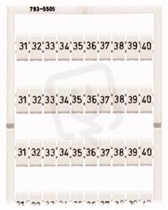 Popisovací karta WMB s potiskem 31-40 (10×) 5-5,2 mm bílá Wago 793-5505