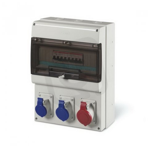 Zásuvková rozvodnice s chráničem D431 3x16A SCAME D431.0030-2