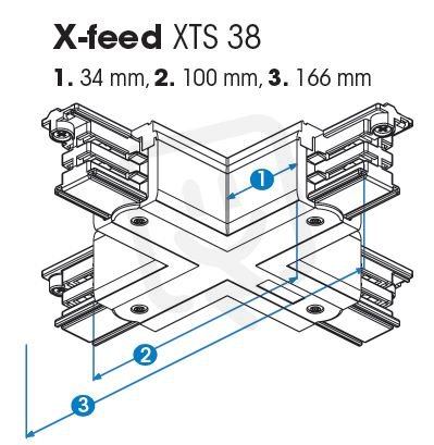 X-konektor bílý NORDIC ALUMINIUM XTS38-3