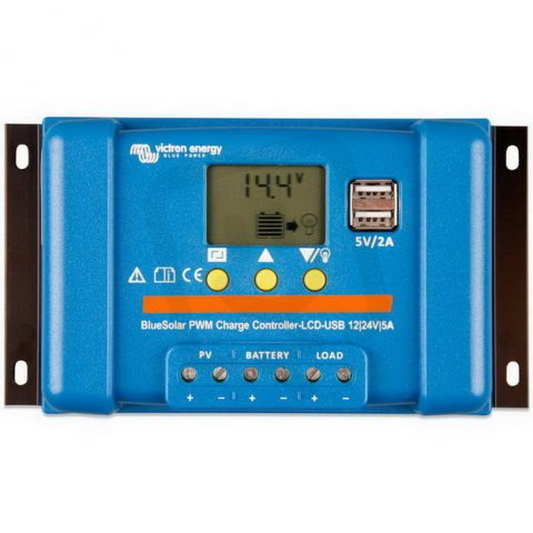 PWM solární regulátor Victron Energy BlueSolar-LCD&USB 5A