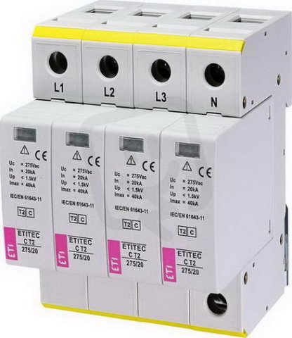 Svodič přepětí  ETITEC C T2 275/20 4+0 síť TNC-S ETI 002440395