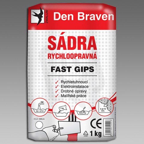 DenBraven 00415GY Sádra rychloopravná FAST GIPS 1 kg