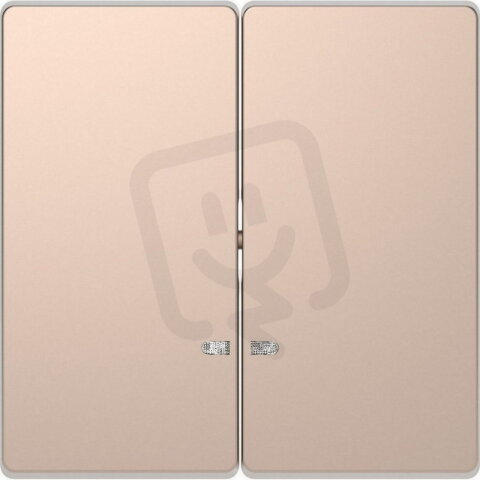 Kryt spínače Merten D-Life dvojitý s průzorem kov Brushed Gold MTN3420-6051