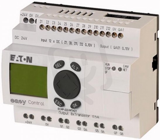 Eaton 106403 Řídicí relé easyControl,provedení s displejem,12 DI