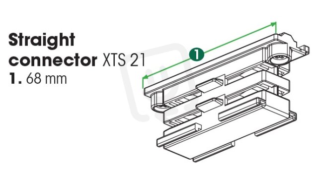 Rovný konektor bílý NORDIC ALUMINIUM XTS21-3